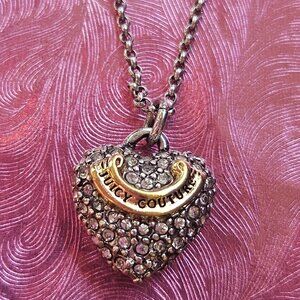 JUICY COUTURE Pave Stone Puffy Heart Pendant Necklace / Pendant - GPC